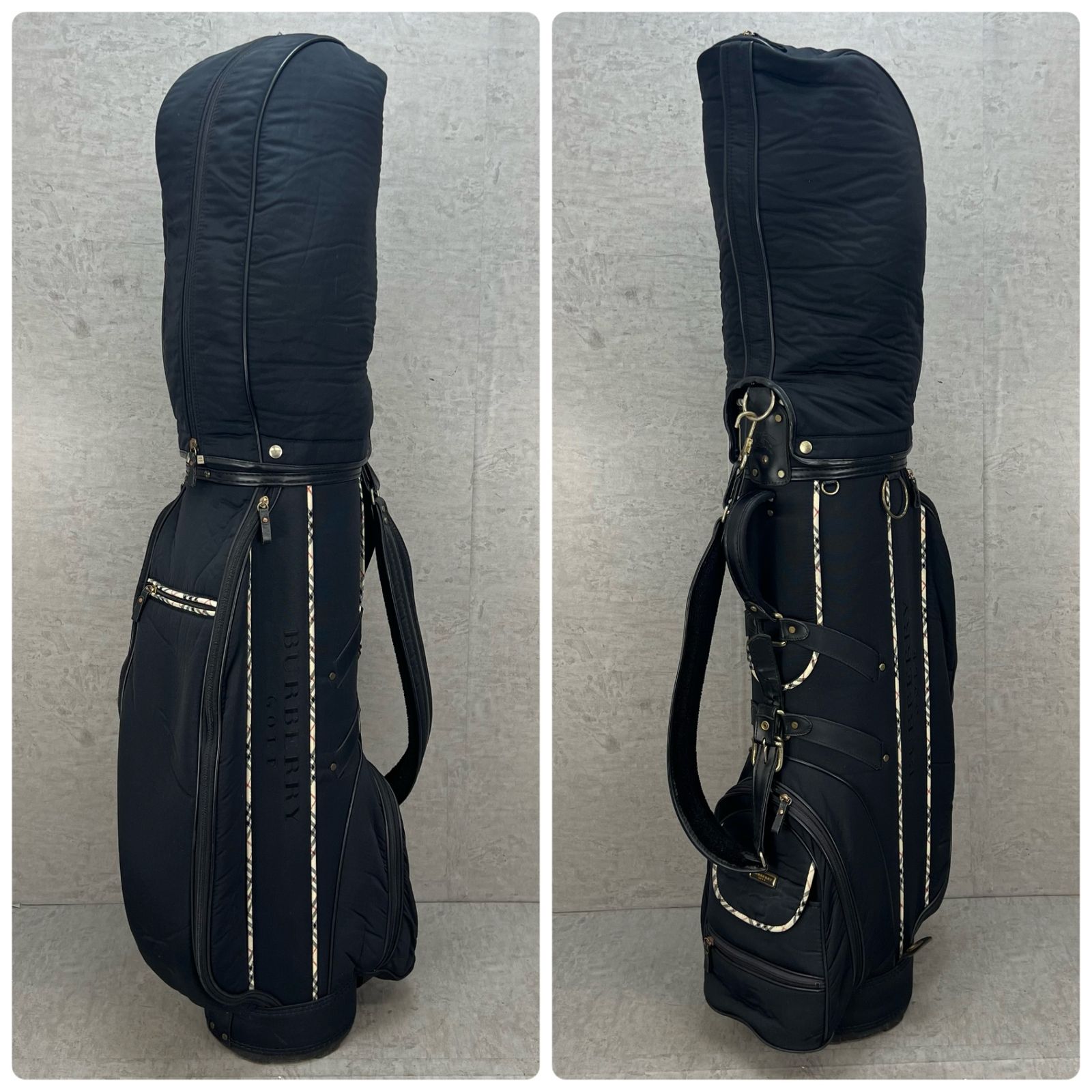 バーバリー ゴルフ カート式キャディバッグ 約8.5型 ブラック 黒 ノバ