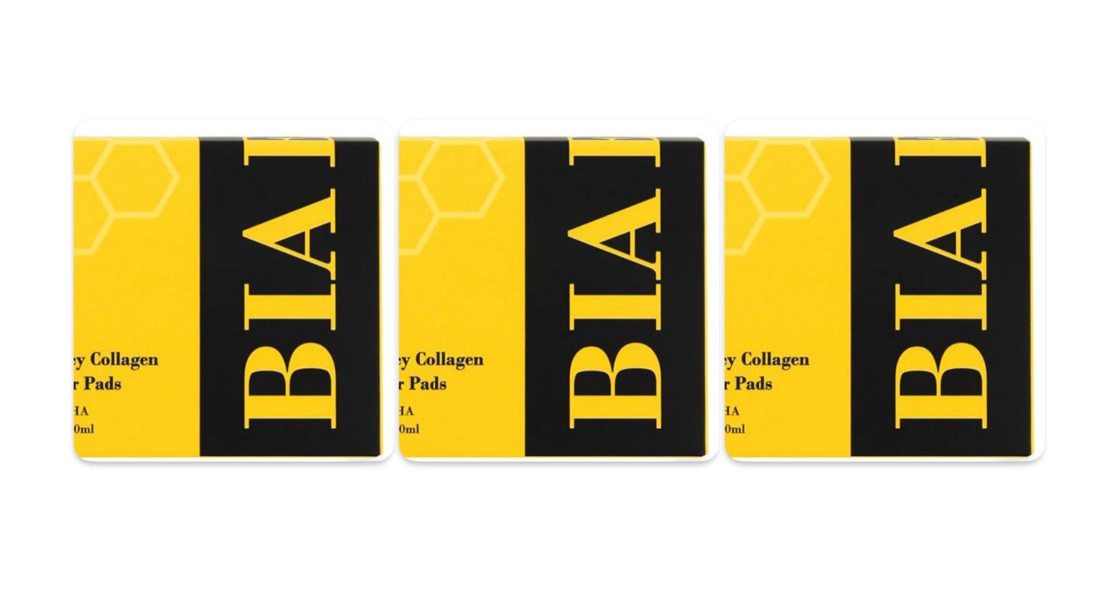 BIA Effect ビアエフェクト はちみつコラーゲントナーパッド |140 ml 3点セット 韓国コスメ ヴィーガン認証済み パッケージ汚れ有 不可