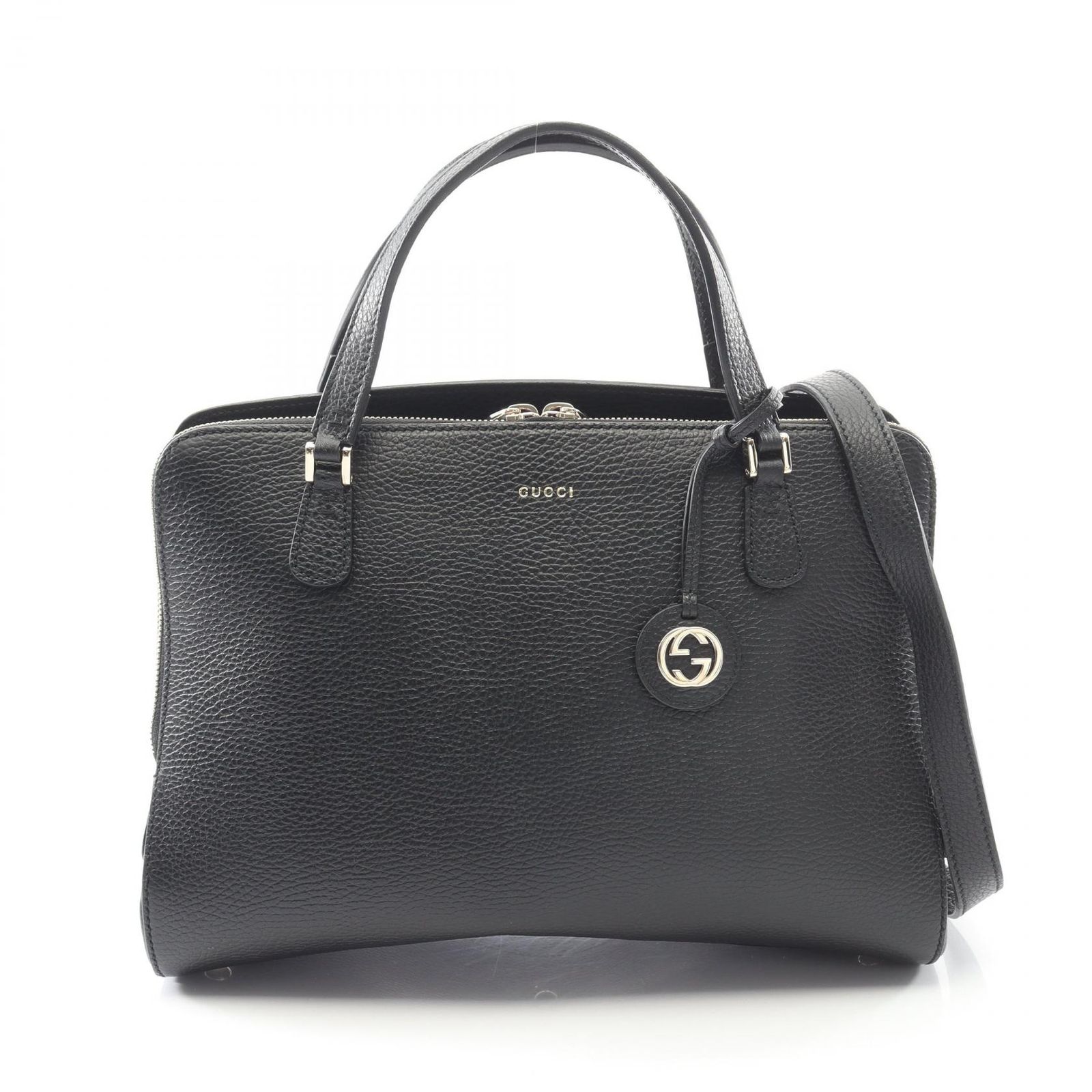 グッチ GUCCI ハンドバッグ レディ 391987 ブラック レザー トップハンドルバッグ レディース A