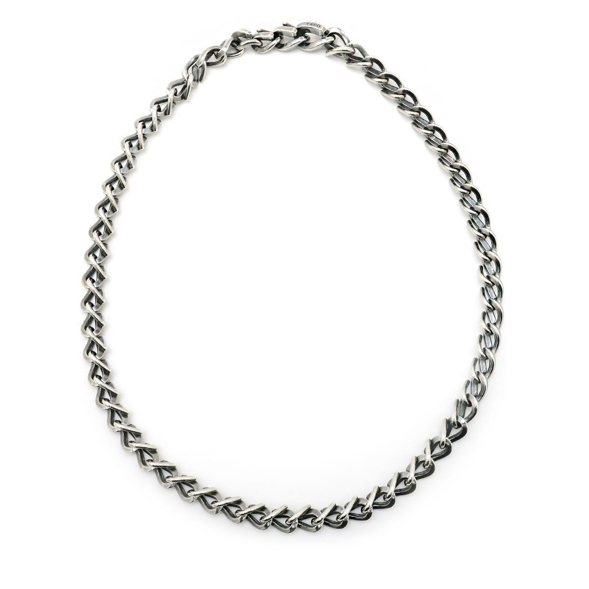 TIFFANY-Co. ティファニー フォージ ミディアム リンク ネックレス Ag 925 22インチ いぶし仕上げ シルバーアクセサリー ペンダント メンズ レディース