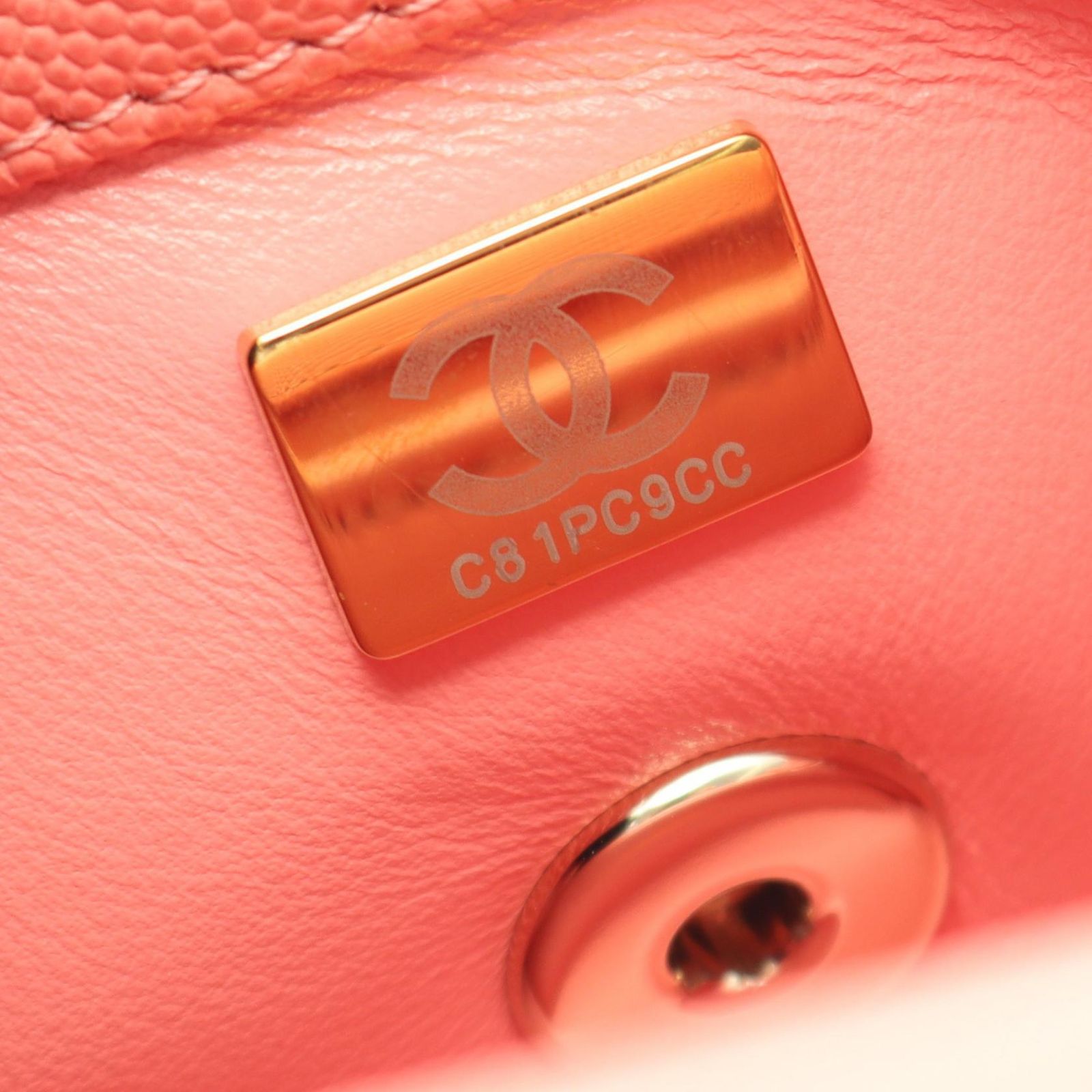 ばっちゃん)CHANEL トリプルココ パテントバッグ サーモンピンク ばっ