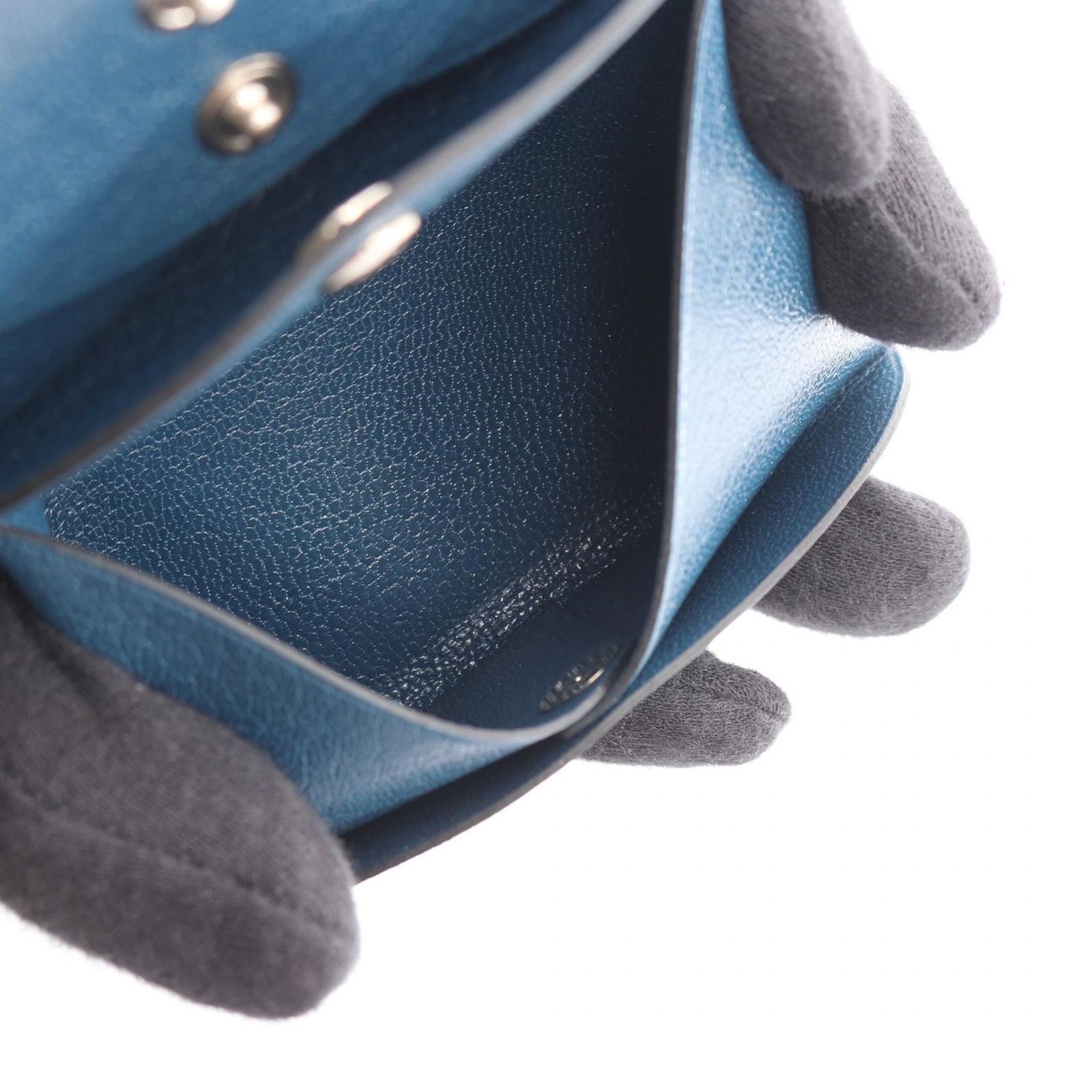  エルメス HERMES コインケース カルヴィデュオ ディープブルー レザー カルヴィ デュオ レディース A コインケース 小銭入れ 小物