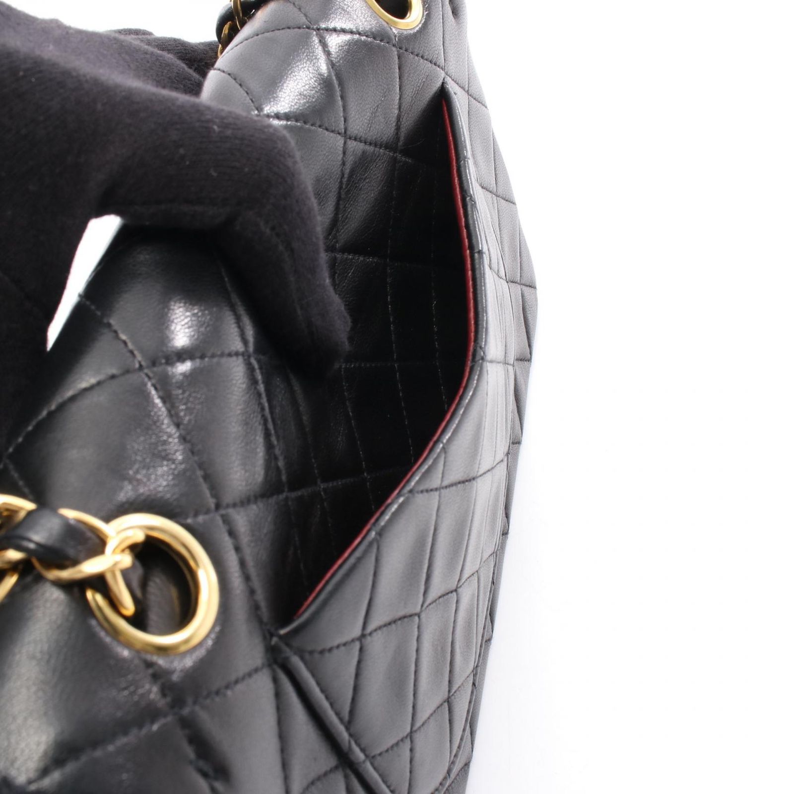 シャネル CHANEL ショルダーバッグ マトラッセ Wフラップ ブラック