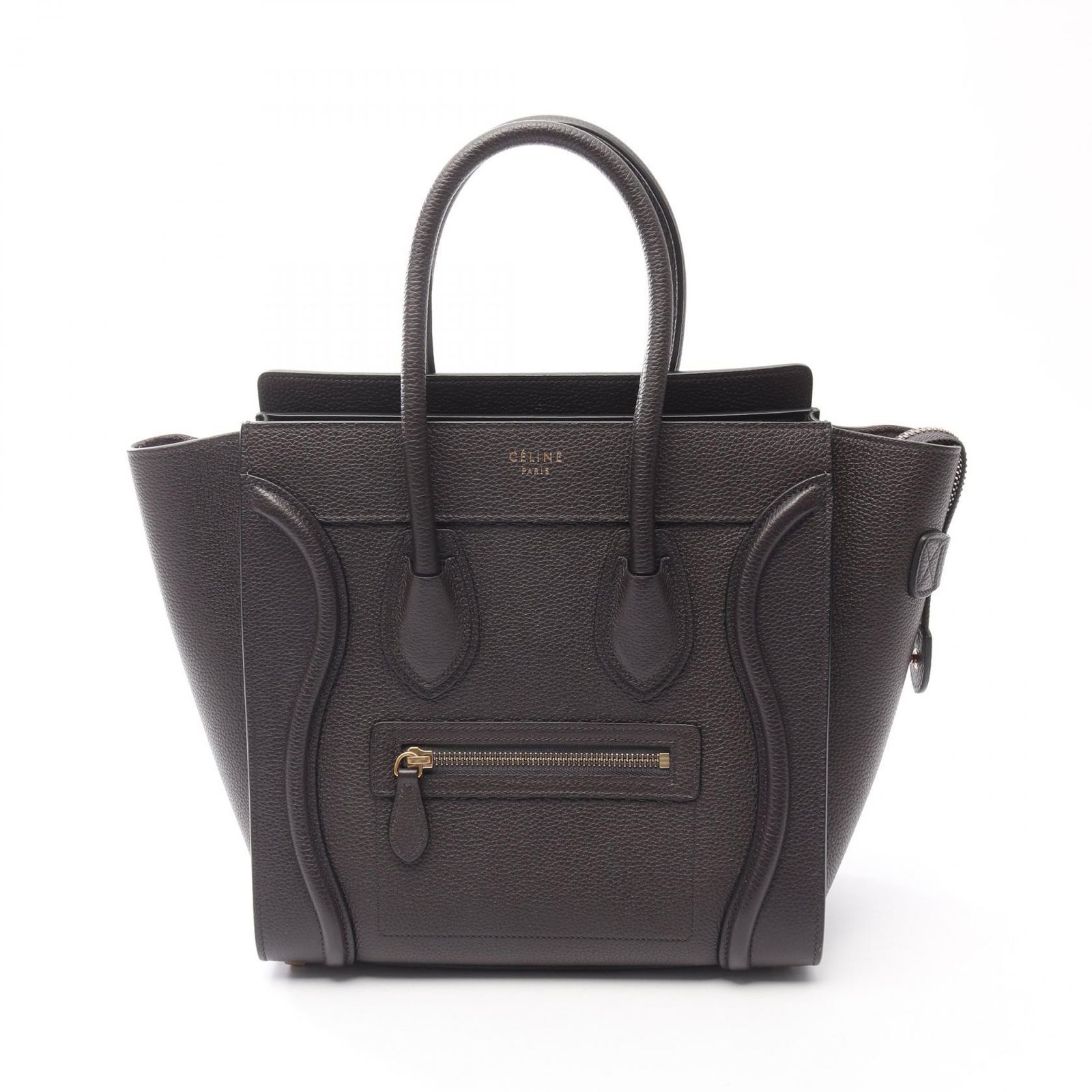 セリーヌ CELINE トートバッグ ラゲージ マイクロショッパー チャコールグレー レザー マイクロ ショッパー レディース A