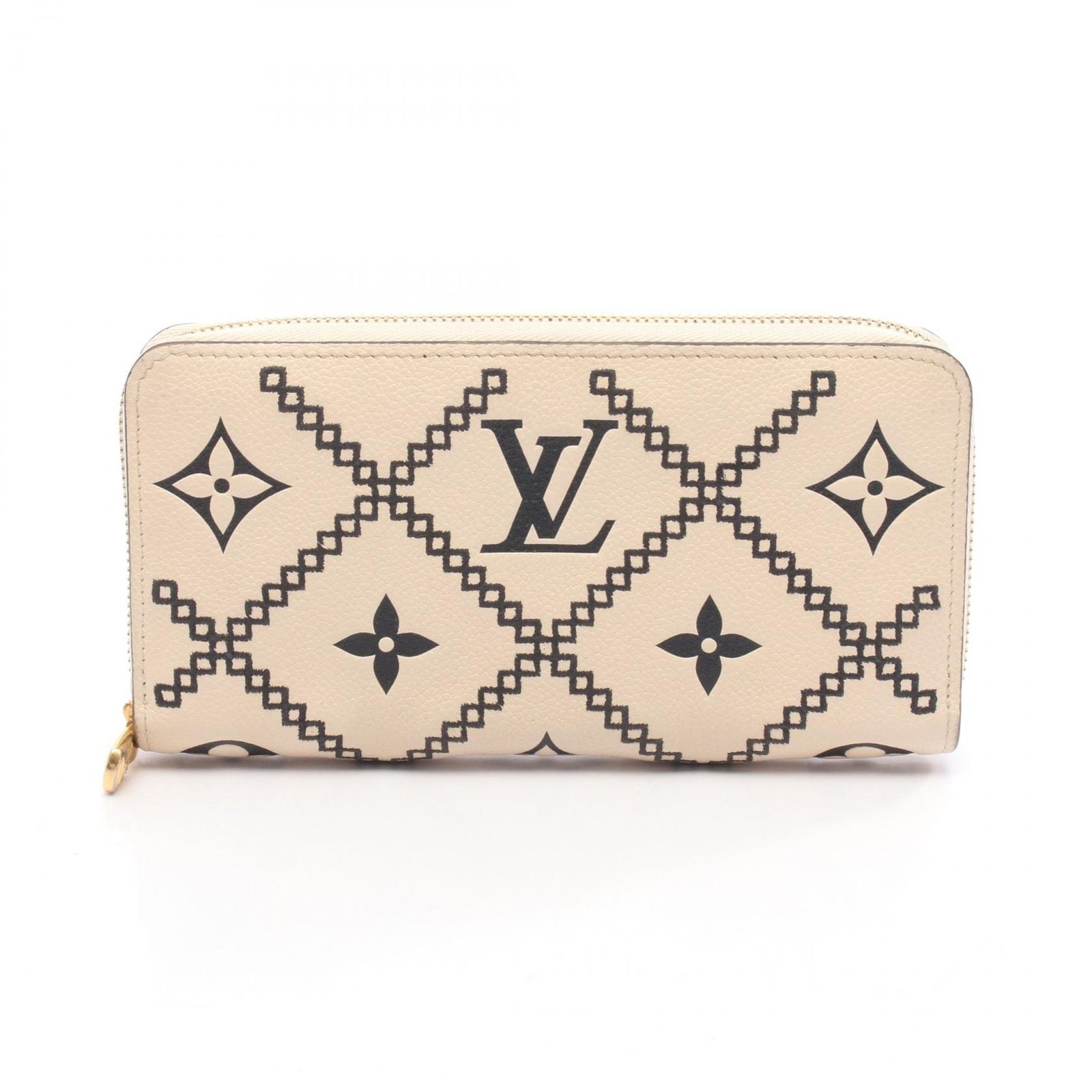 ルイ ヴィトン LOUIS VUITTON ラウンド長財布 ジッピーウォレット モノグラムアンプラントブロデリー クレーム M 81141 ノワール レザー ジッピー ウォレット