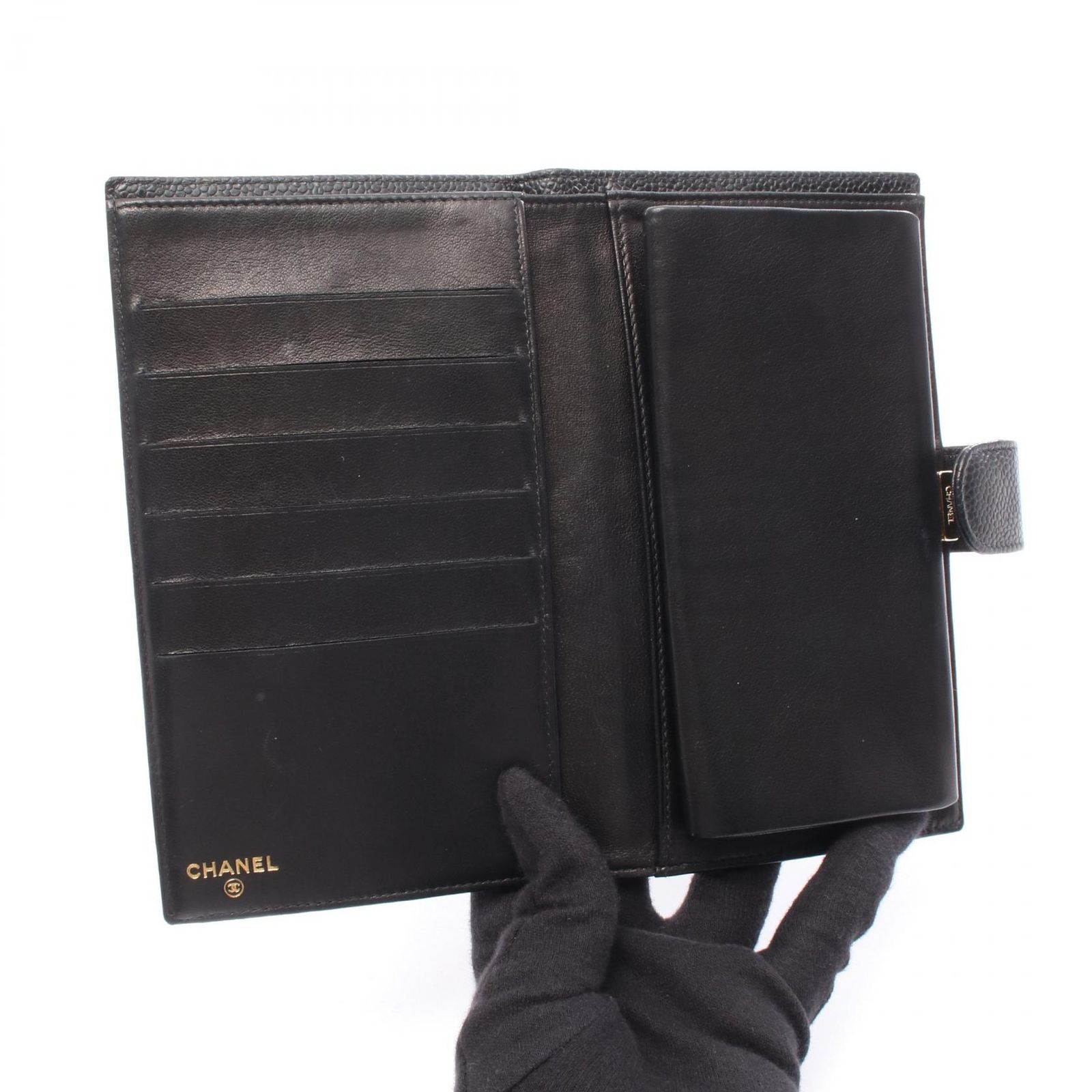  シャネル CHANEL 二つ折り長財布 ココマーク ブラック レザー 二つ折財布 レディース A 長財布 小物