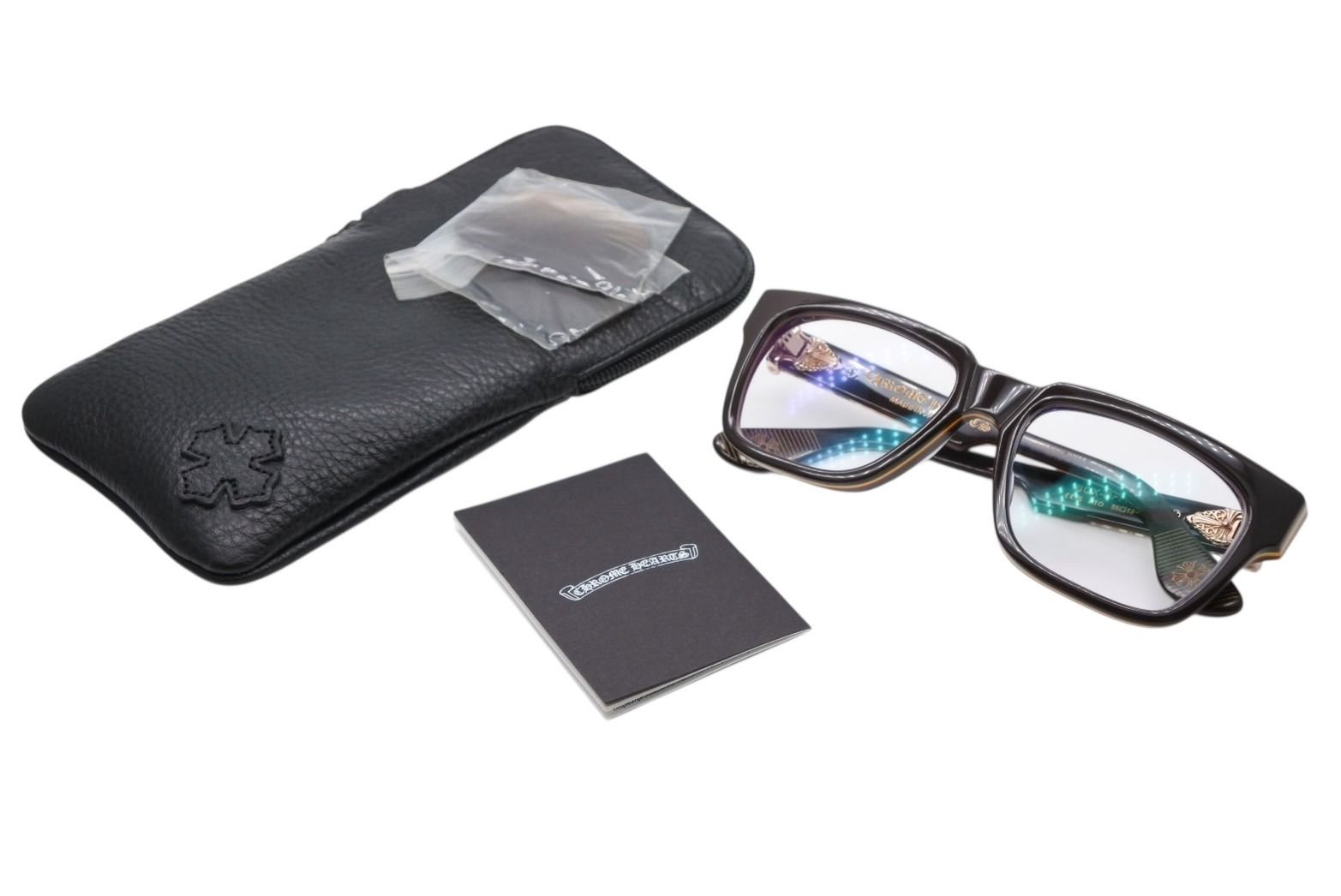 ♥ CHROME HEARTS クロムハーツ BOX-OFFICER ボックスオフィサー メガネ ダガーテンプル サイズ56□19-144 アイウェア 4 b 011163