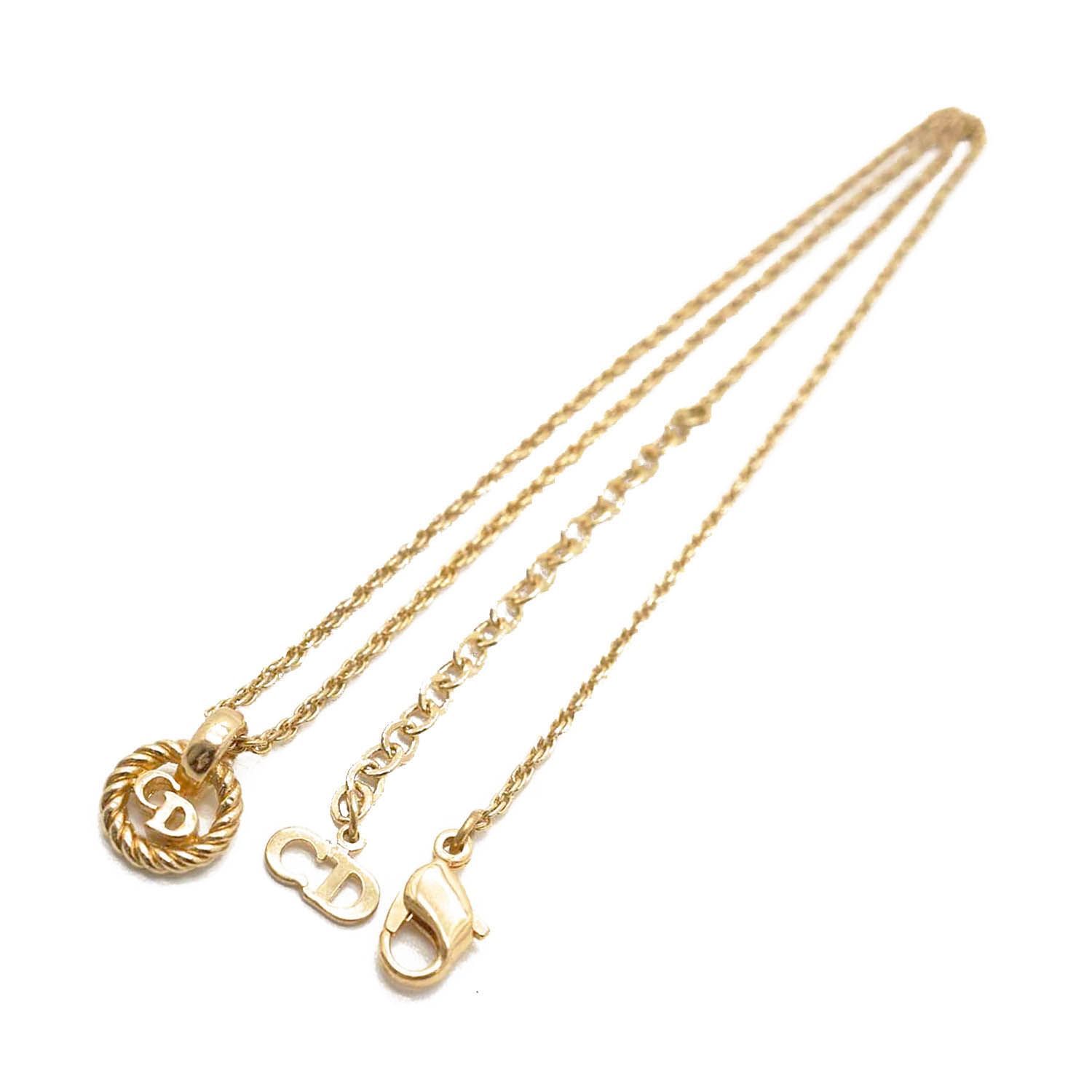 ディオール ミニCD 円形ロゴ ゴールドネックレス Mini CD Circle Logo Choker G Brass