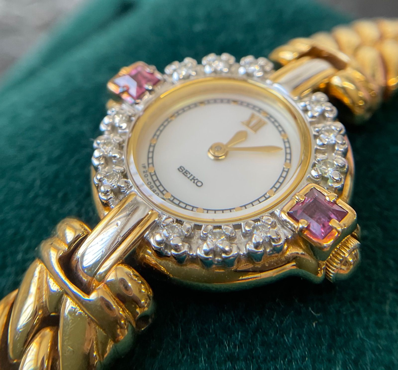 SEIKO セイコー クォーツ エクセリーヌ 1F20-0B70 シェル GP ルビー