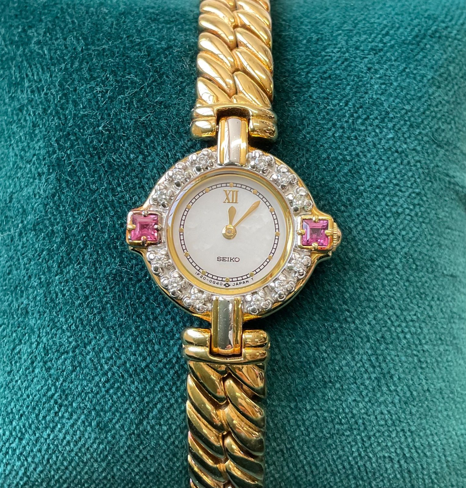 SEIKO セイコー クォーツ エクセリーヌ 1F20-0B70 シェル GP ルビー