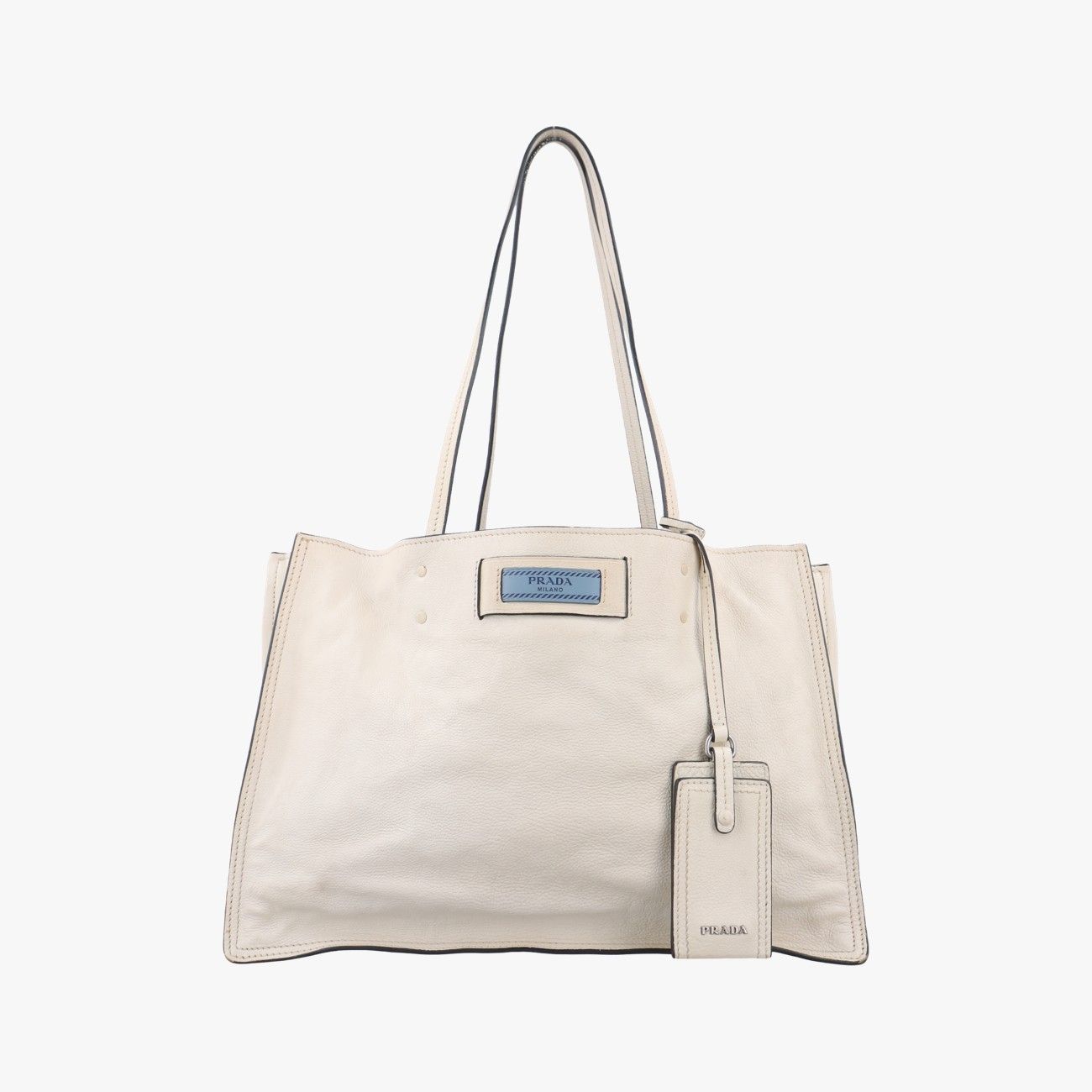 プラダPradaエティケット ホワイト レザー 1 BG 122 180|A