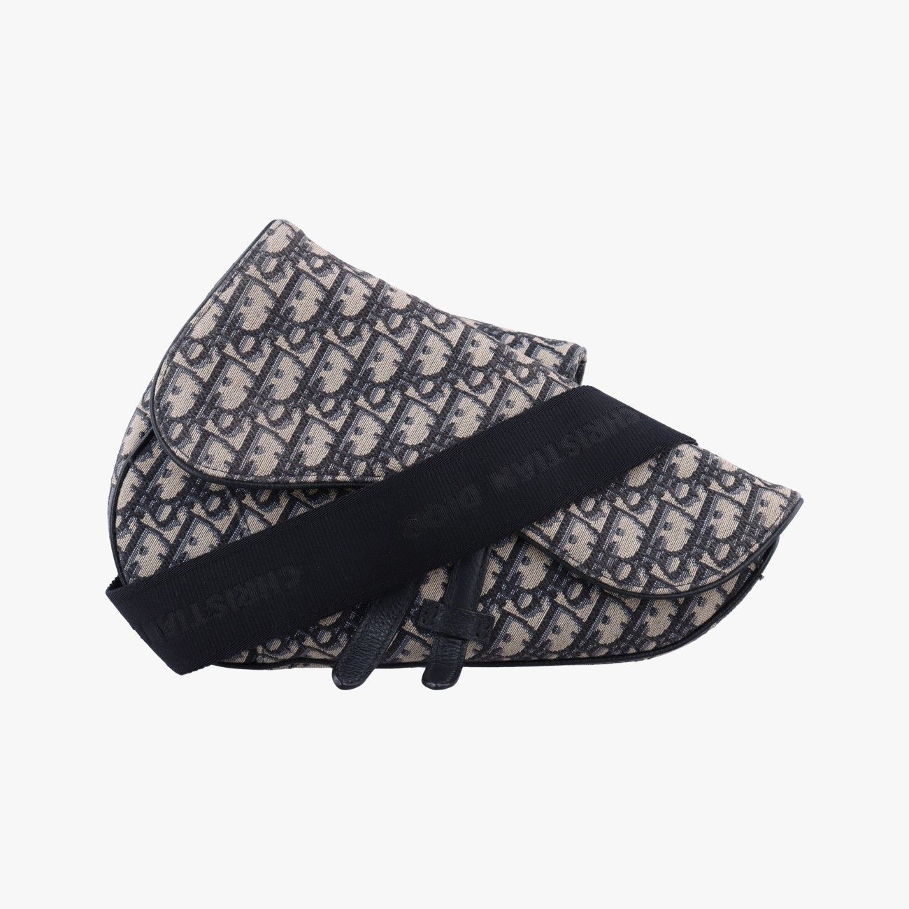 クリスチャンディオールChristian Diorサドル グレー×ブラック ジャガード 21-BO-0290 ICチップ