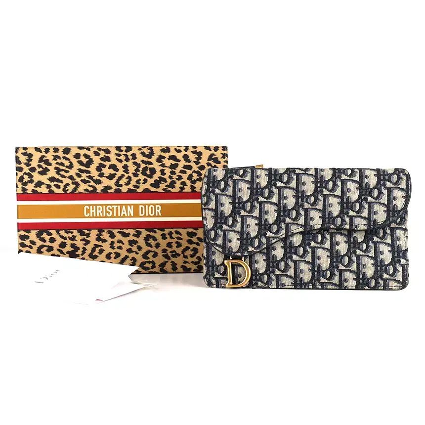 ブランド Dior サドル オブリーク ジッパー 長財布