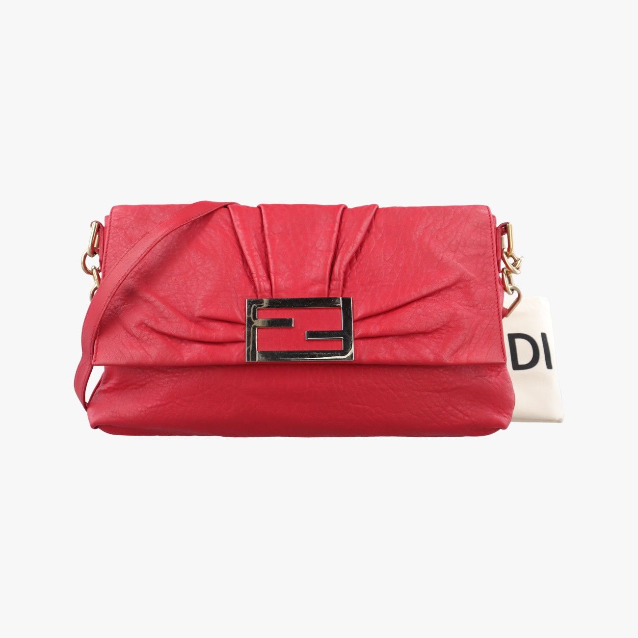 フェンディFendiミア フラップ レッド レザー 8 BT 163 VTT 108 2516