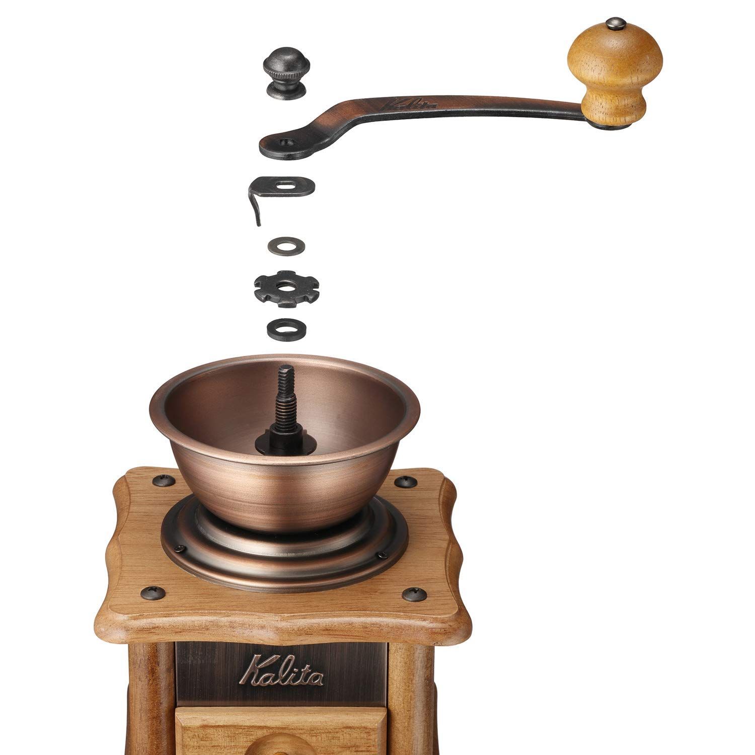 AC-1 粗さ調整 手挽きコーヒーミル 42067 ミル グラインダー 銅板ミル ハンドミル 手動 コーヒー初心者 初心者 小型 丈夫な鋳鉄製カッター 持ち運び 登山 カフェ インテリア レトロ 木製 昭和 北欧 おしゃれ キャンプ アウトドア コーヒー