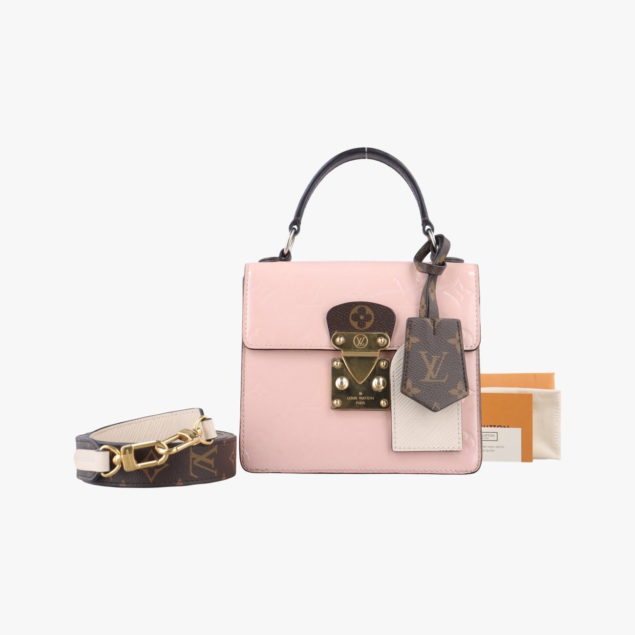 ルイヴィトンLouis Vuittonスプリング ストリート PM ローズバレリーヌ ヴェルニ×モノグラムキャンバス M 90468 NZ 4159 ICチップ