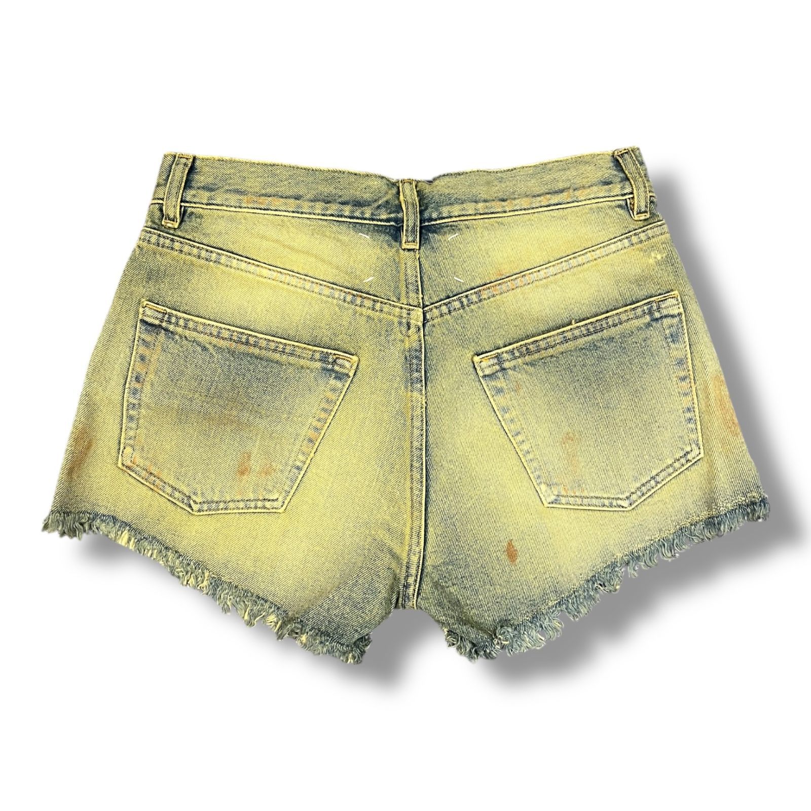 正規 ♥品 Maison Margiela Fringe denim shorts フリンジデニムショートパンツ ヴィンテージ加工パンツ メゾンマルジェラ インディゴ 30 842 A 1