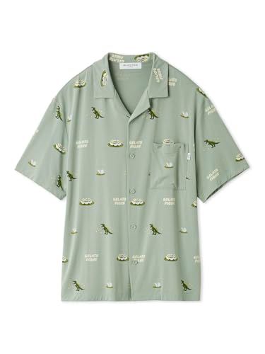 gelato pique ジェラート ピケ HOMMEダイナソー-エッグ総柄シャツ メンズ m