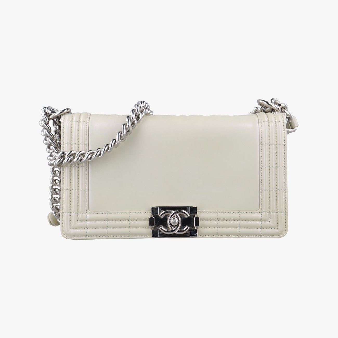 シャネルChanelボーイシャネル グレー エナメル A 67018