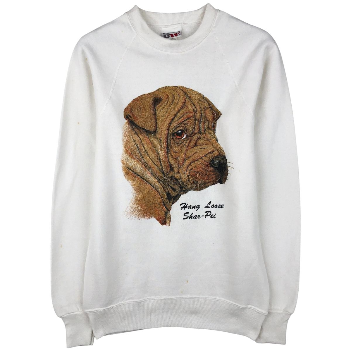 古着 80~90年代 BASSETT-WALKER SHAR PEI シャーペイ 犬柄 アニマル スウェットシャツ トレーナー レディースS相当|eaa 605881