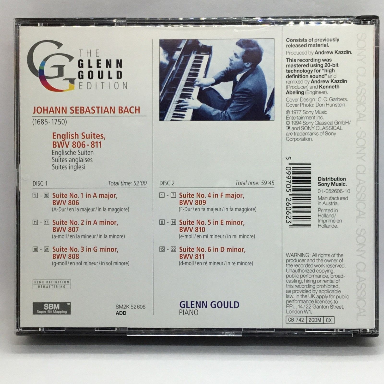 △グレン・グールド / バッハ：イギリス組曲 BWV 806-811 (2CD) SM2K