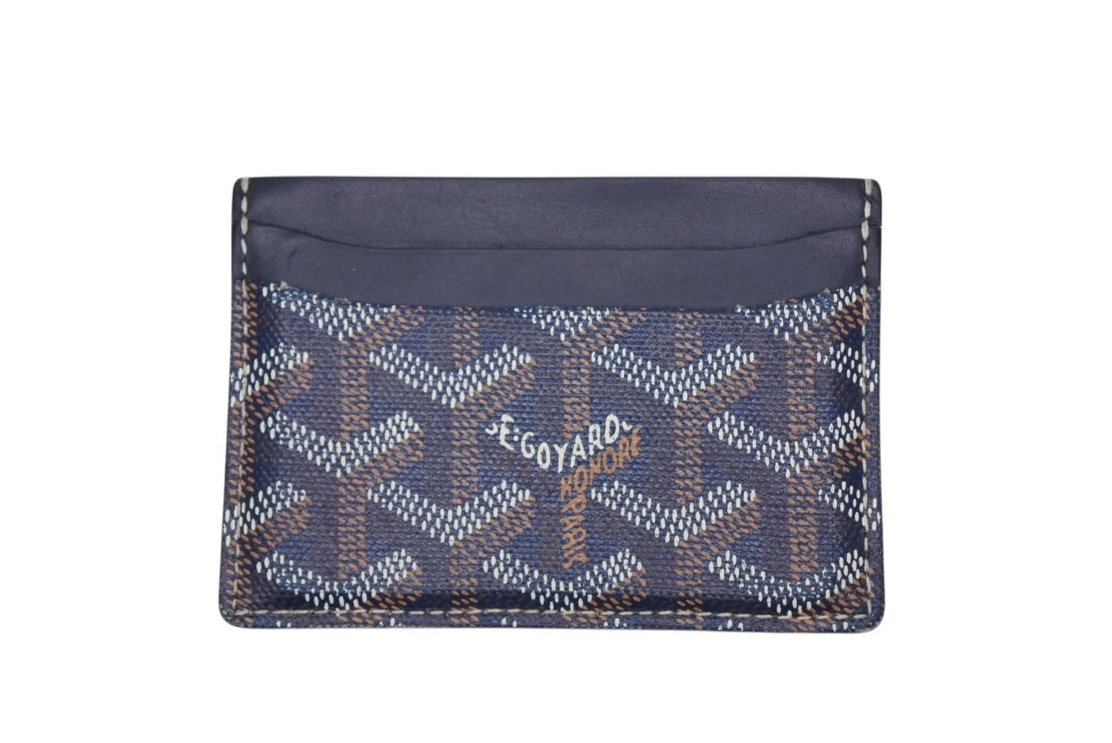 GOYARD ゴヤール サンシュルピス カードケース 名刺入れ PVC レザー ネイビー 4 b 011225