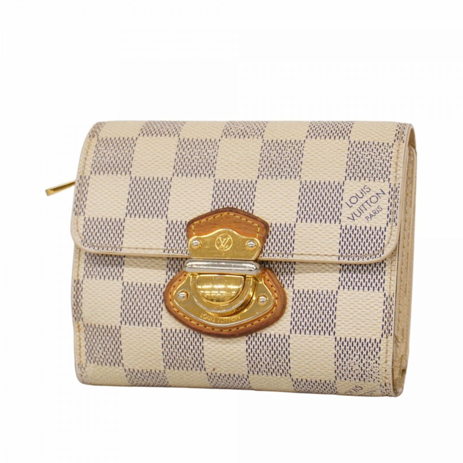 ルイ ヴィトン Louis Vuitton 三つ折り財布 ダミエ アズール ポルトフォイユジョイ N 60030 ホワイトレディース