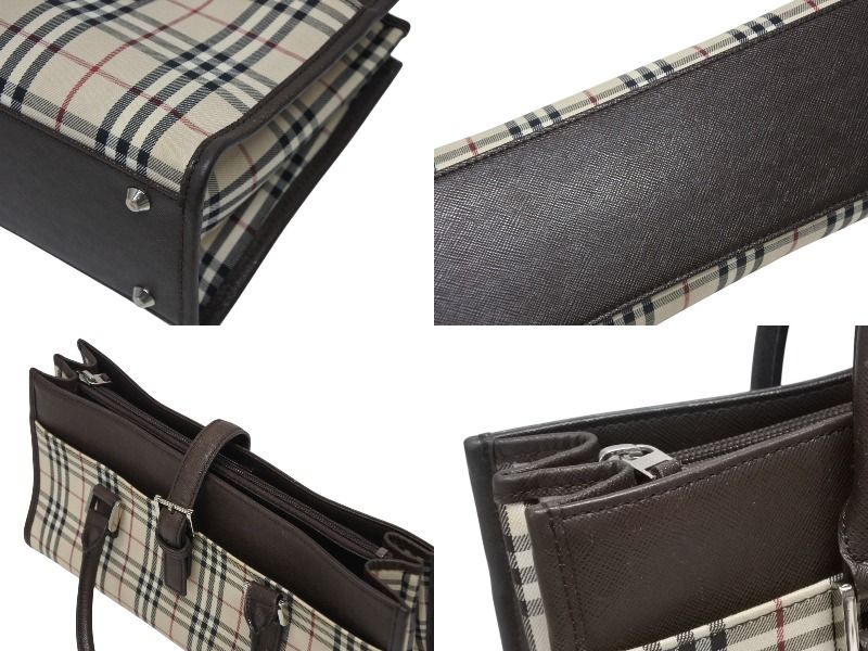 BURBERRY バーバリー ノバチェック ハンドバッグ ブラウン ベージュ