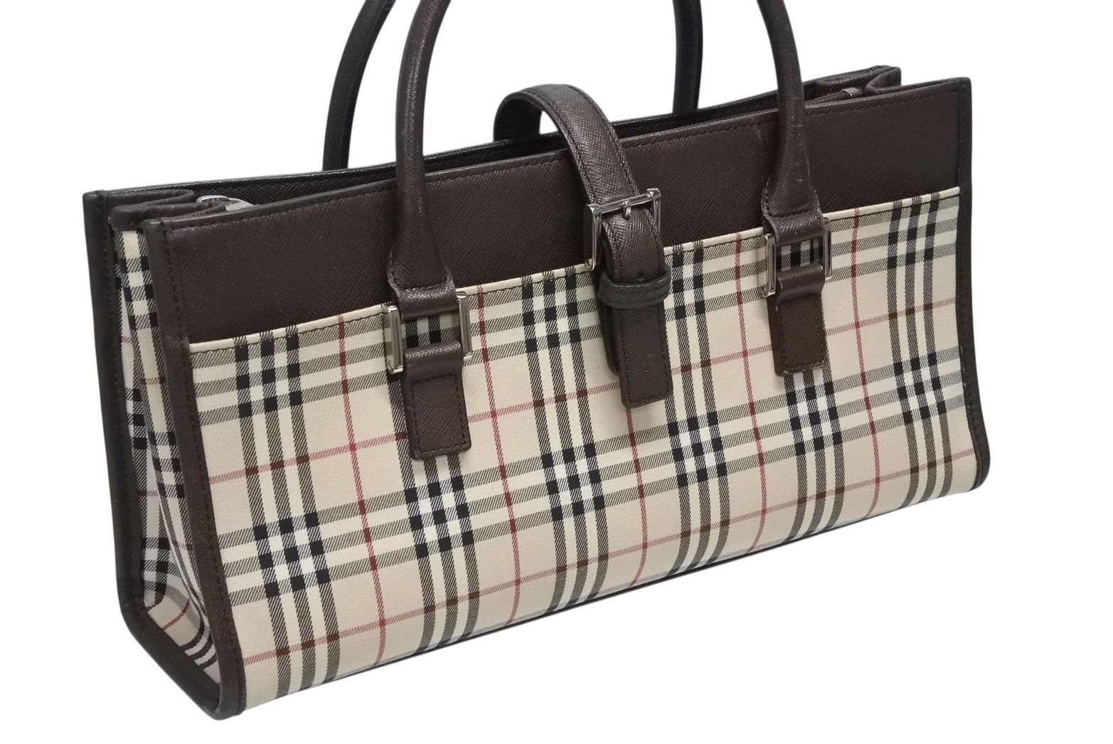 BURBERRY バーバリー ノバチェック ハンドバッグ ブラウン ベージュ