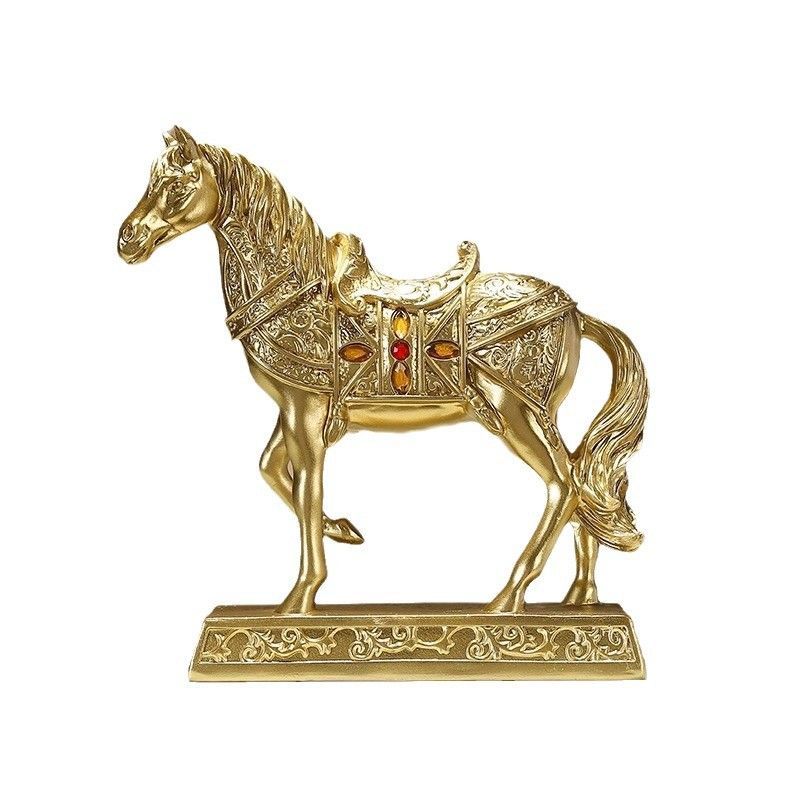  オブジェ 置物 ウマ うま 馬 ゴールドの馬 感 干支 リアル インテリア リビング ダイニング 玄関 寝室 装飾 オーナメント 樹脂 プレゼント ギフト オシャレ 癒しグッズ 棚装飾 ホームデコレーション コースター 置物 インテリア小物