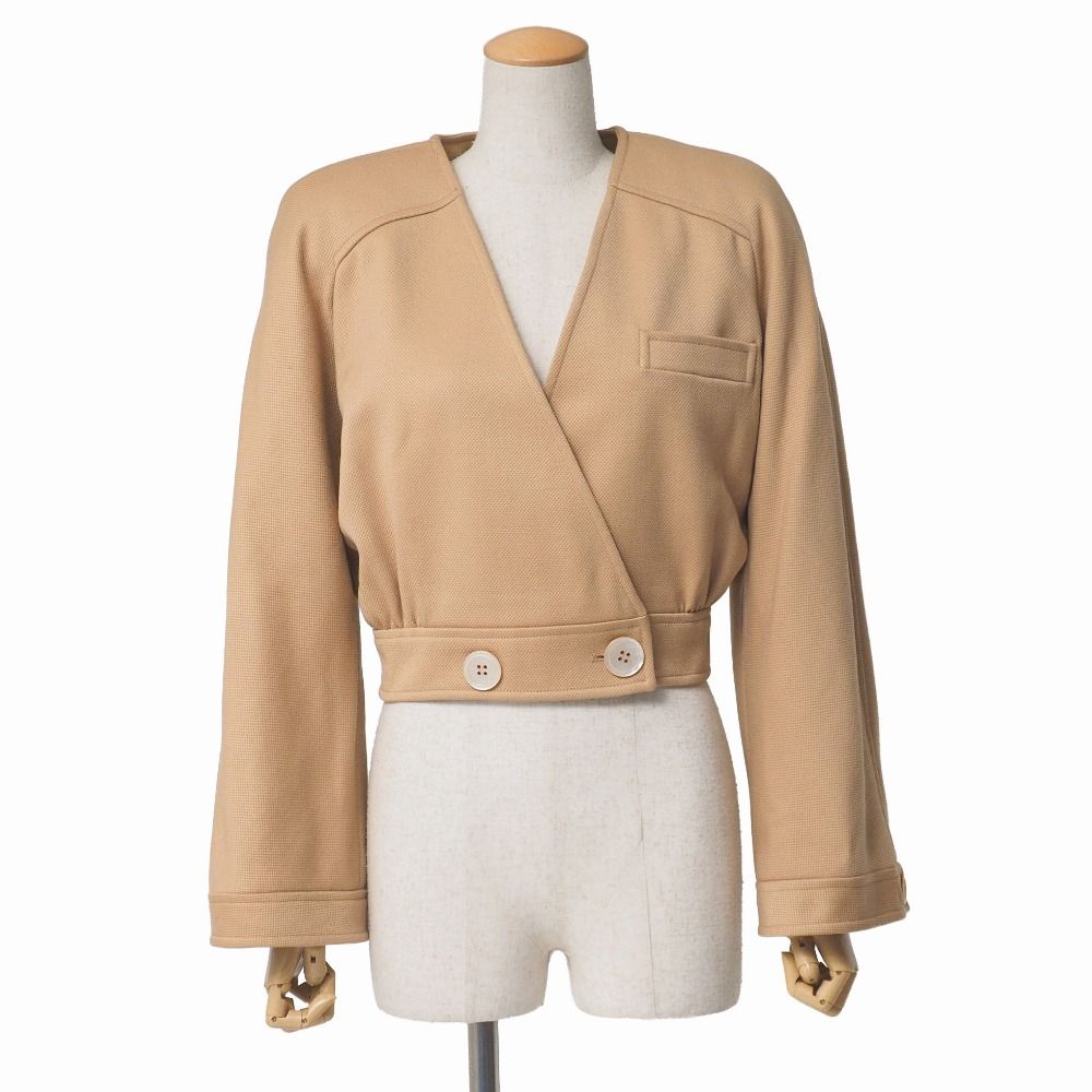 Valentino Garavani ヴァレンティノ ガラヴァーニ ヴィンテージ ノーカラージャケット サイズ4 イタリア製 ブランド古着 |RA 7134