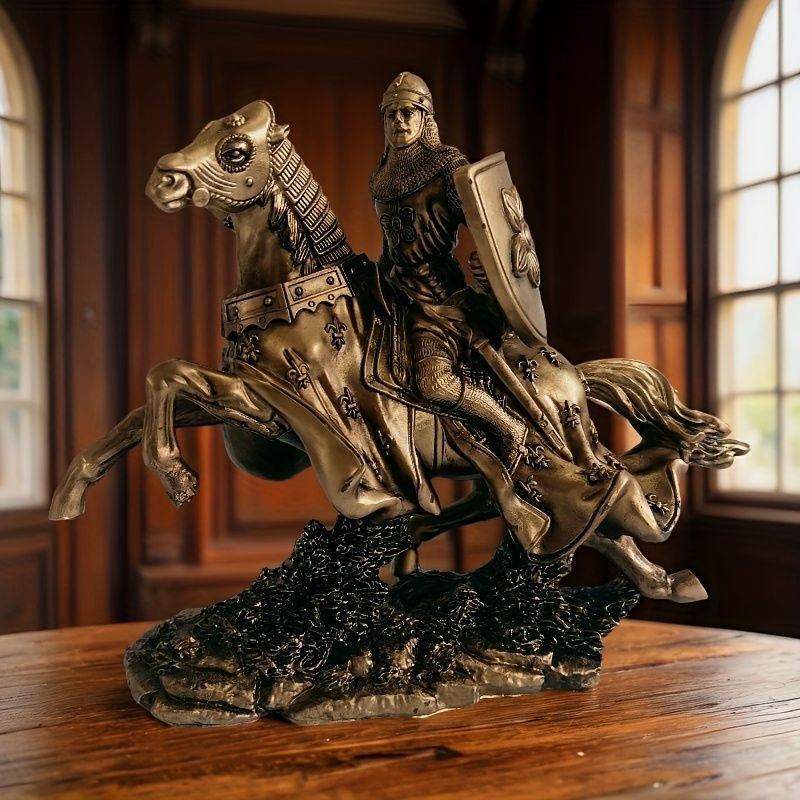 オブジェ 置物 馬 うま ウマ 干支 馬に乗った騎士 ヴィンテージ風 インテリア リビング ダイニング 玄関 寝室 装飾 オーナメント 樹脂 プレゼント ギフト オシャレ 感 癒しグッズ 棚装飾 ホームデコレーション