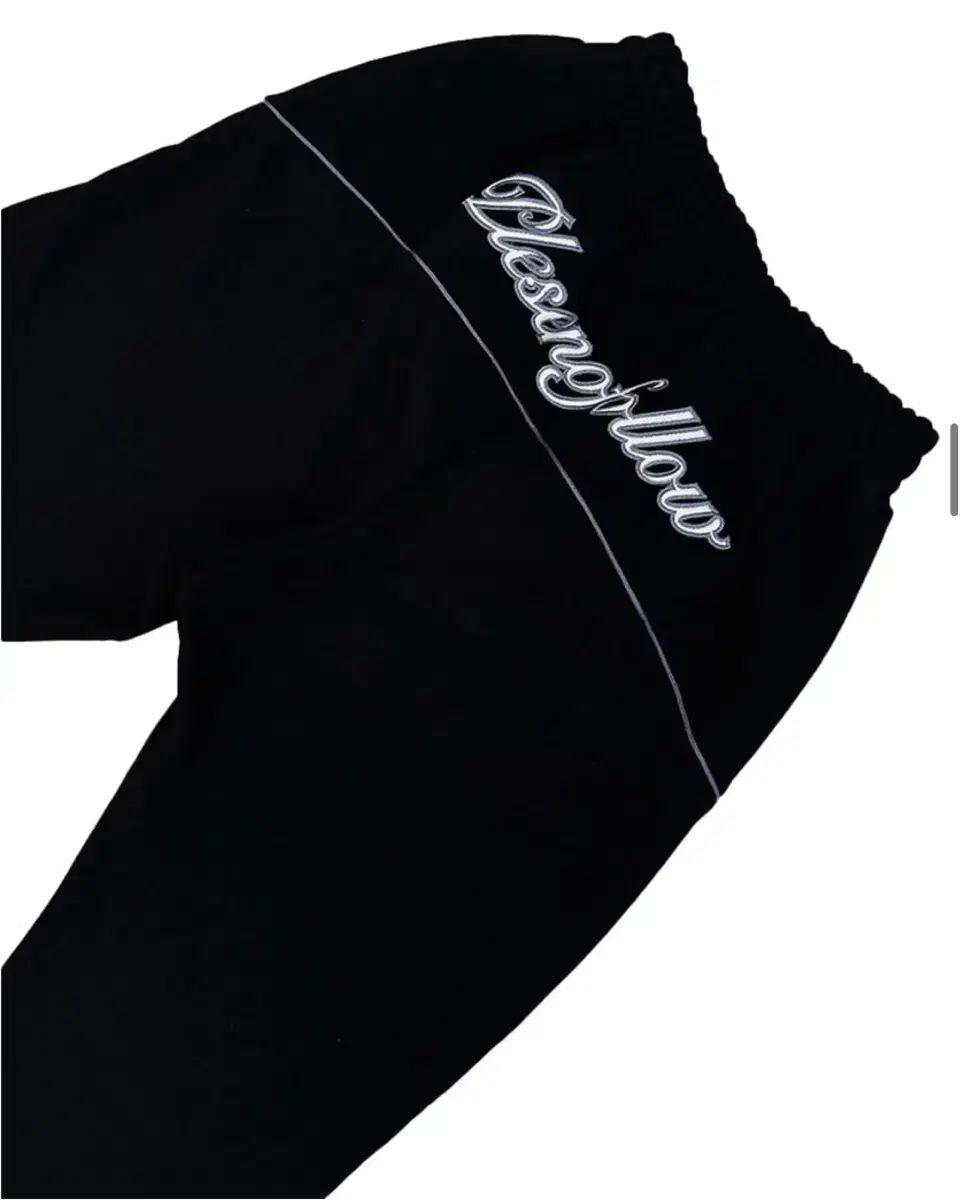 プリーズノーフォロー コージー バックロゴ ジョガーパンツ ブラック