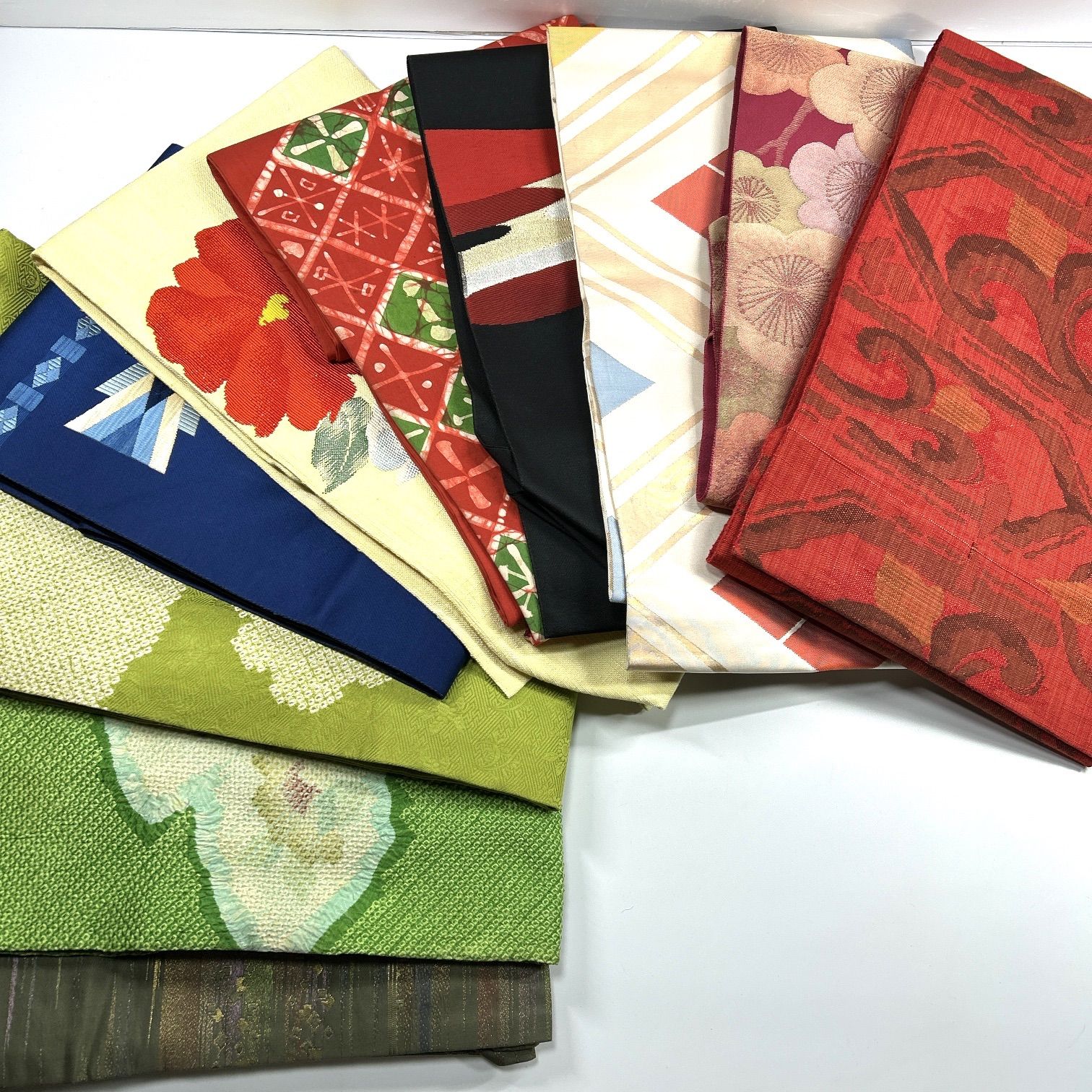 帯 まとめ売り 3点◇袋帯 名古屋帯 正絹 撫松庵 「撫松庵」一重太鼓袋帯(名古屋帯 なごや帯) - 亀甲宝尽くし