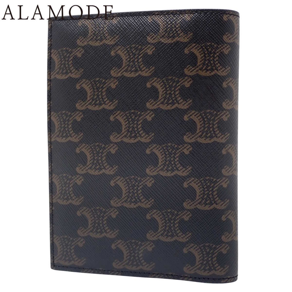 CELINE セリーヌ トリオンフ パスポートカバー 小物 パスポートケース カーフ トリオンフキャンバス タン ダークブラウン焦げ茶 ブラウン茶 レディース アラモード