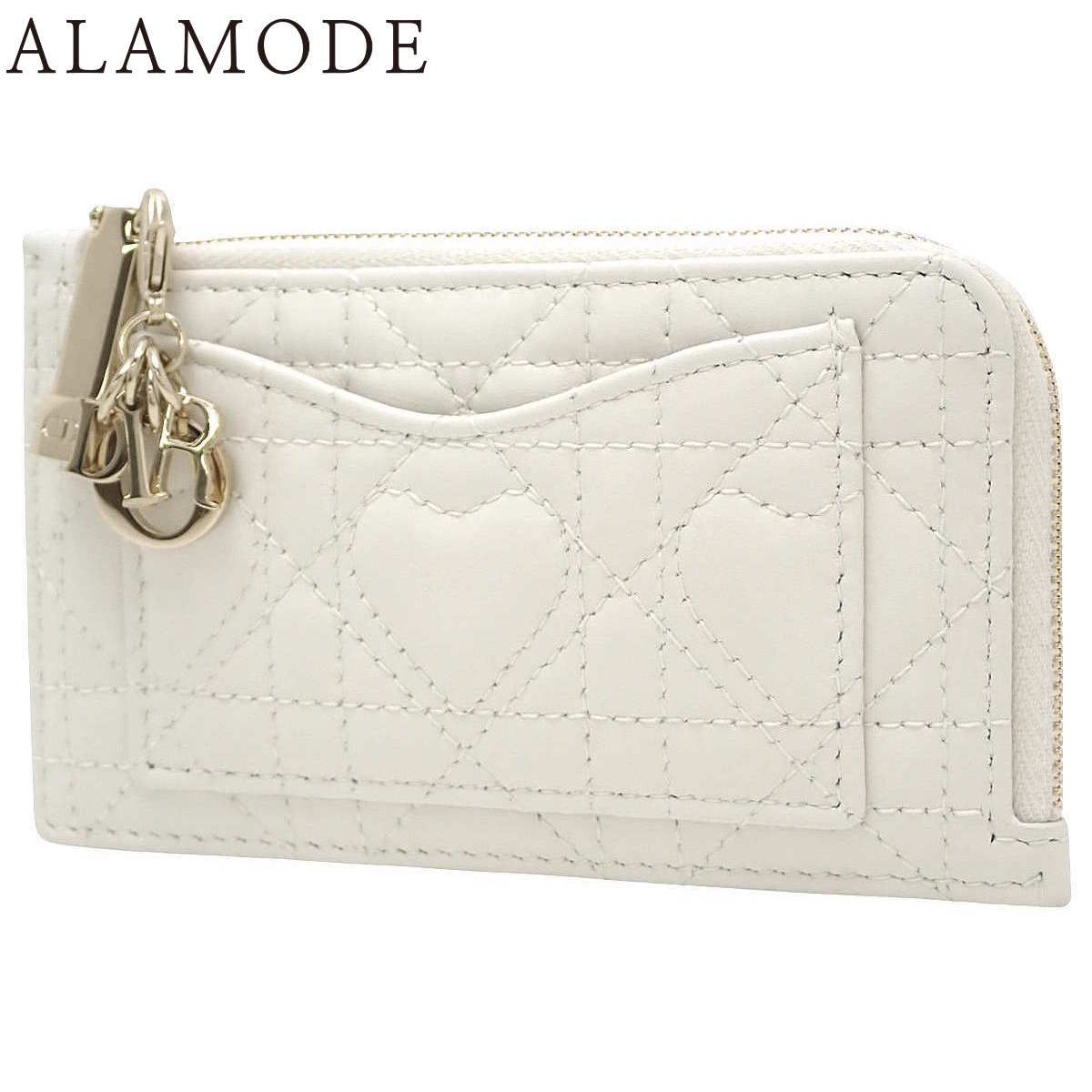 クリスチャン ディオール 日本 Lady Dior Cosmos ジップ カードホルダー カードケース|パスケース フラグメントケース コインケース ハート カナージュ ラムスキン ホワイト白 アラモード
