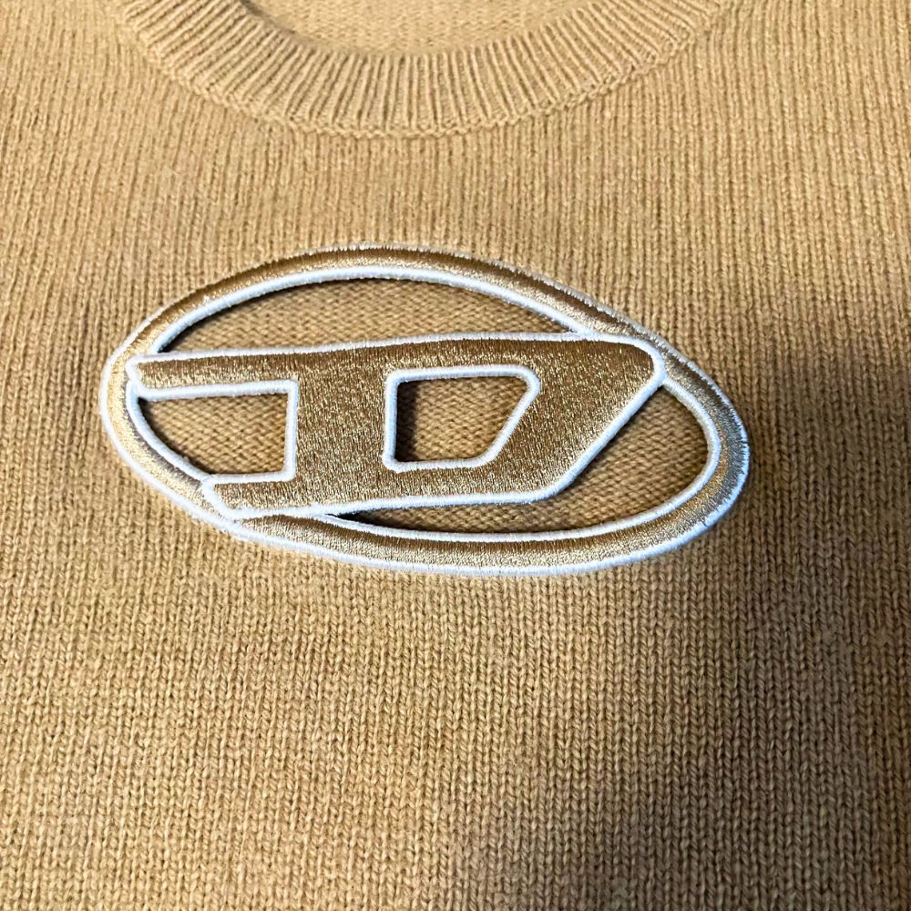 カシミヤ混】DIESEL ディーゼル Dロゴ ニット セーター ベージュ M