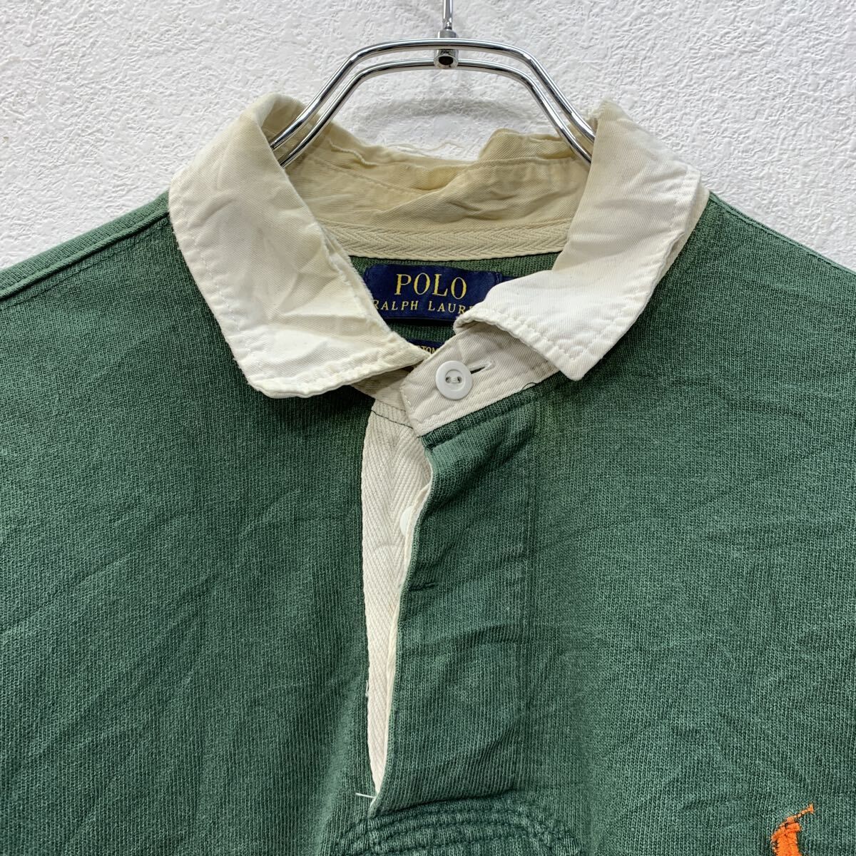 POLO RALPH LAUREN 長袖 ラガーシャツ XL グリーン ポロラルフローレン