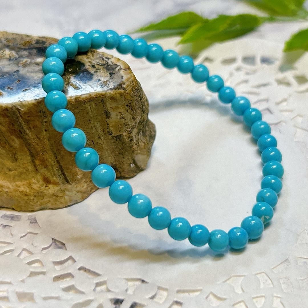 E17387 スリーピングビューティー トルコ石 5㎜ ターコイズ ブレスレット Turquoise bracelet