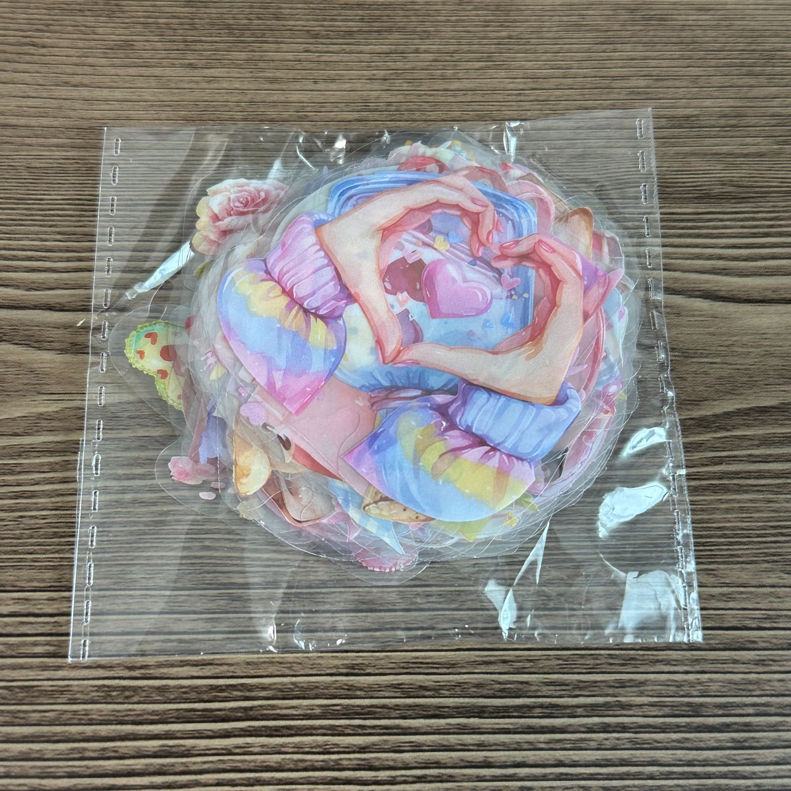 418】コラージュ素材 フレークシール ステッカー ピンク かわいい 動物