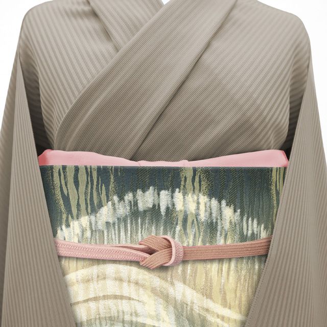 すごい値 袋帯 ♥ 全通 正絹 西陣 深緑 流水 霞 手染め 染め帯 セミフォーマル カジュアル 金糸 上質 仕立て上がり 春 秋 冬 お茶会 七五三 入学式 卒業式 リサイクル すごいね みやがわ neb 01607