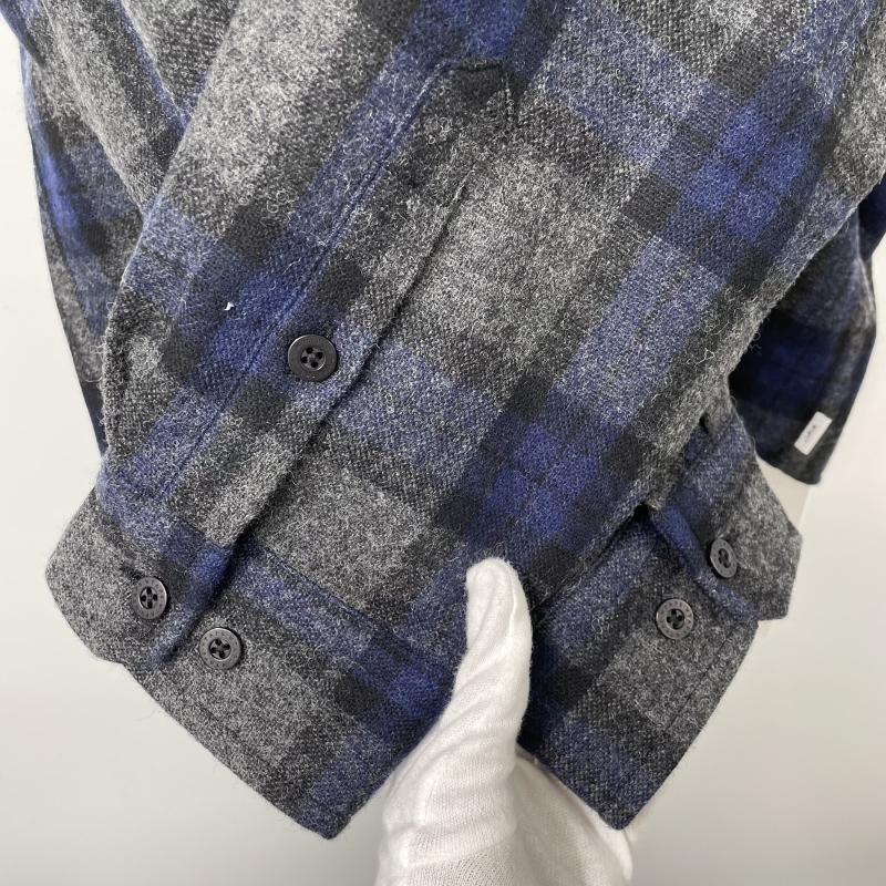 WTAPS ダブルタップス 25AW TXT 01 LS WONY TWEED TEXTILE ウォニー ツイード テキスタイル チェック柄 ボタンアップ 長袖シャツ ネイビー 252TQDT-SHM03 WTAPS TXT 01 /LS /WOPL. TWEED. TEXTILE 中古】WTAPS 25AW TXT 01 LS