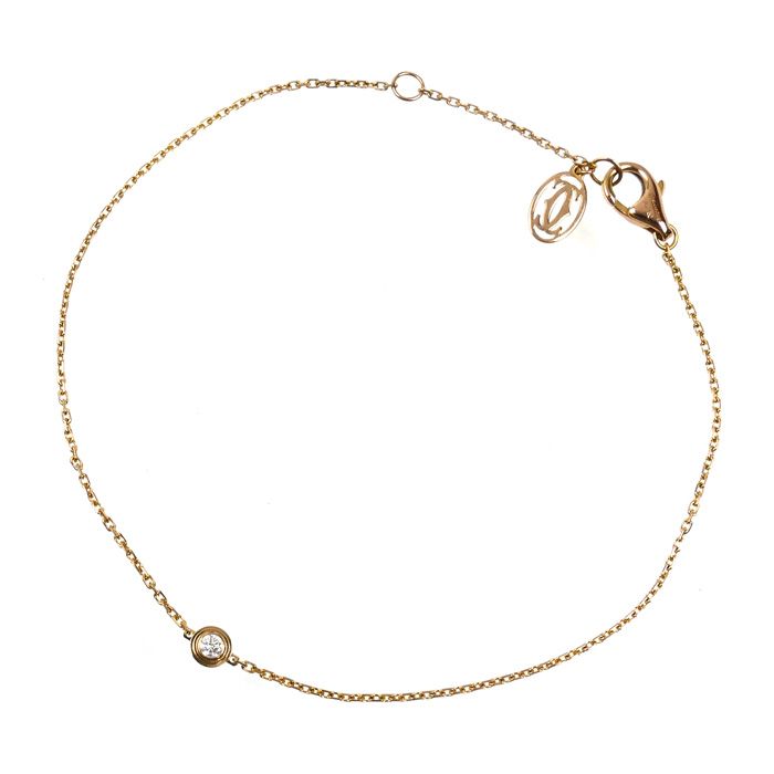 CARTIER カルティエ K 18 PG ピンクゴールド ダムールXS ダイヤ ブレスレット ダイヤモンド 1.3 g 16.5|18.5 cm レディース