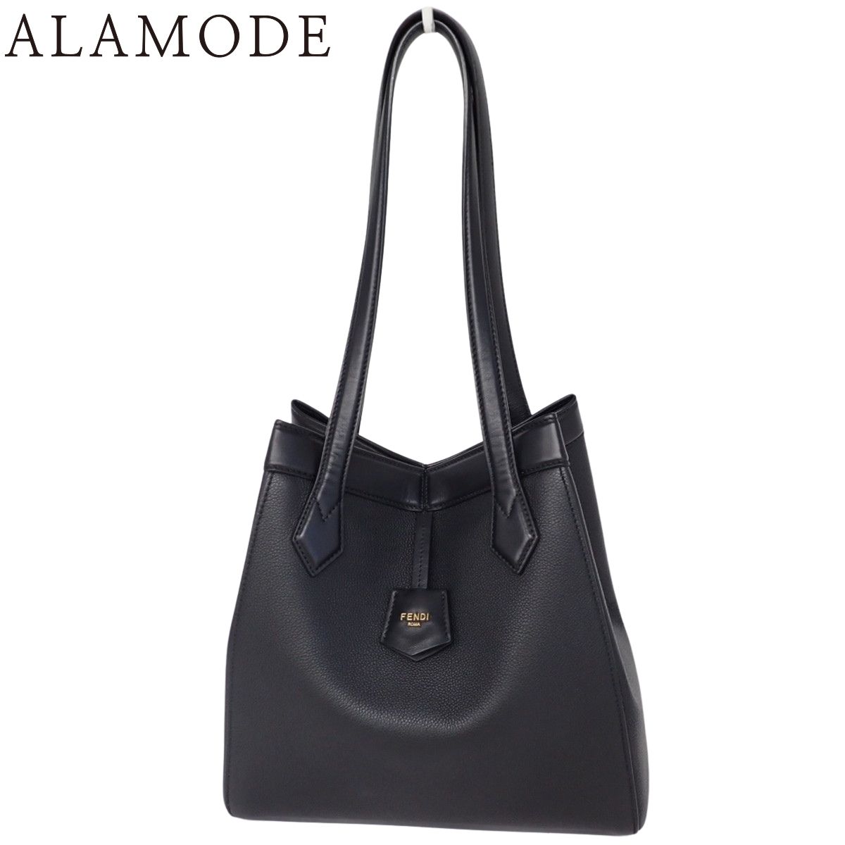 FENDI フェンディ Origami ミディアム トートバッグ おりがみ 肩掛け ショッピングバッグ 変形バッグ レザー ブラック黒 ゴールド金具 8 BH 414 レディース アラモード