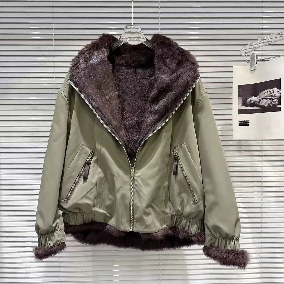 リバーシブル ダウン フェイクファーコート