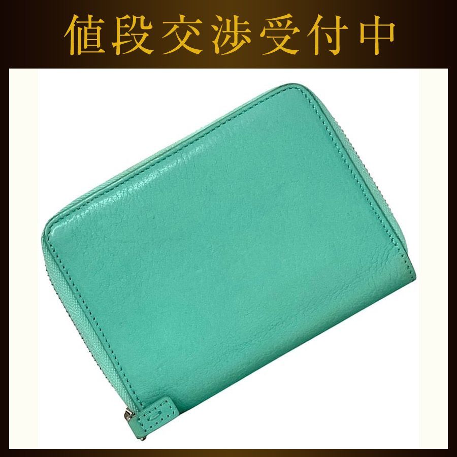 ティファニー ラウンドファスナー 財布 ティファニーブルー 二つ折り レザー