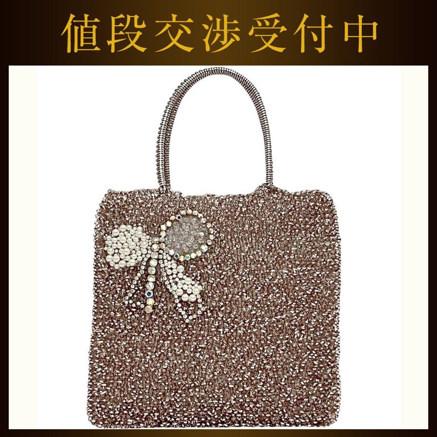 アンテプリマ ハンドバッグ ワイヤーバッグ ピンク シルバー リボン