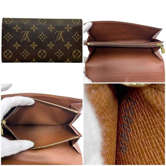 ルイ ヴィトン 二つ折り 長財布 ポルトモネ クレディ ブラウン