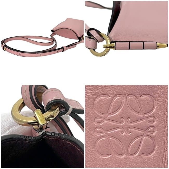 ロエベ ショルダーバッグ フォンショルダー ピンク ゲート 結婚式対応 夏コーデ