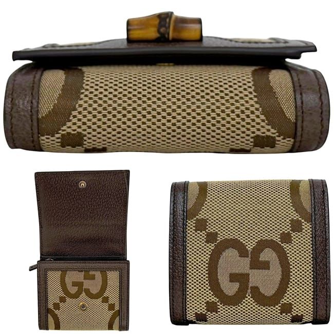 グッチ 二つ折り 財布 ダイアナコンパクト ベージュ ブラウン ジャンボＧＧ